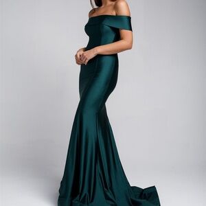 Evening Prom Formal LONG GOWN DRESS AC373 Emerald